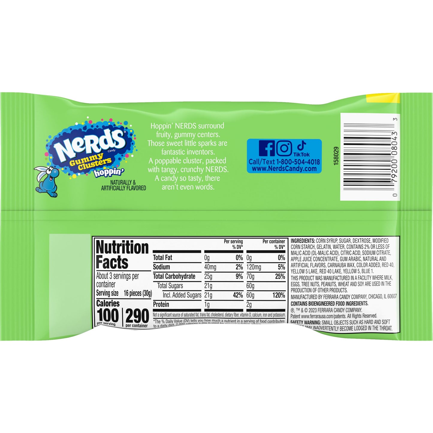 2025 Easter Nerd Gummy Clusters, Assorted Fruit Flavored Crunchy Chewy Candies, Basket Stuffer Treats, 3 Ounces (Pack of 2)