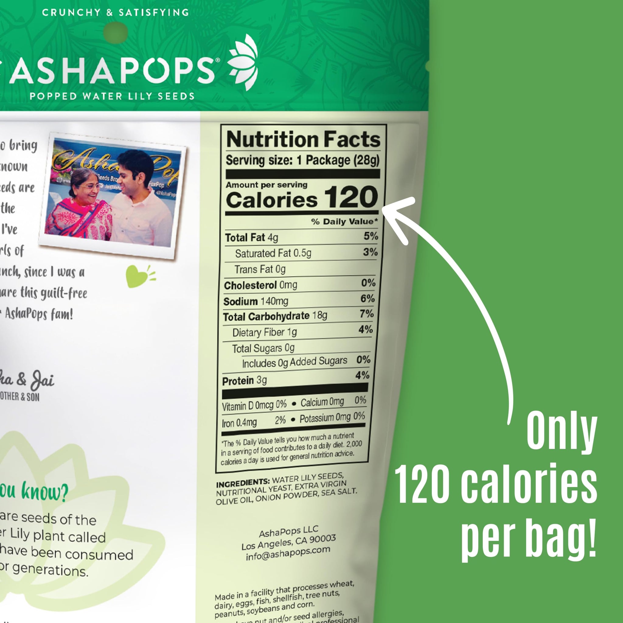 AshaPops Vegan Cheese Popped Water Lily Seeds - Handcrafted | Gluten Free | Vegan | Paleo | Nut Free | Soy Free | Non-GMO | 1 oz | (Pack of 6 Bags)