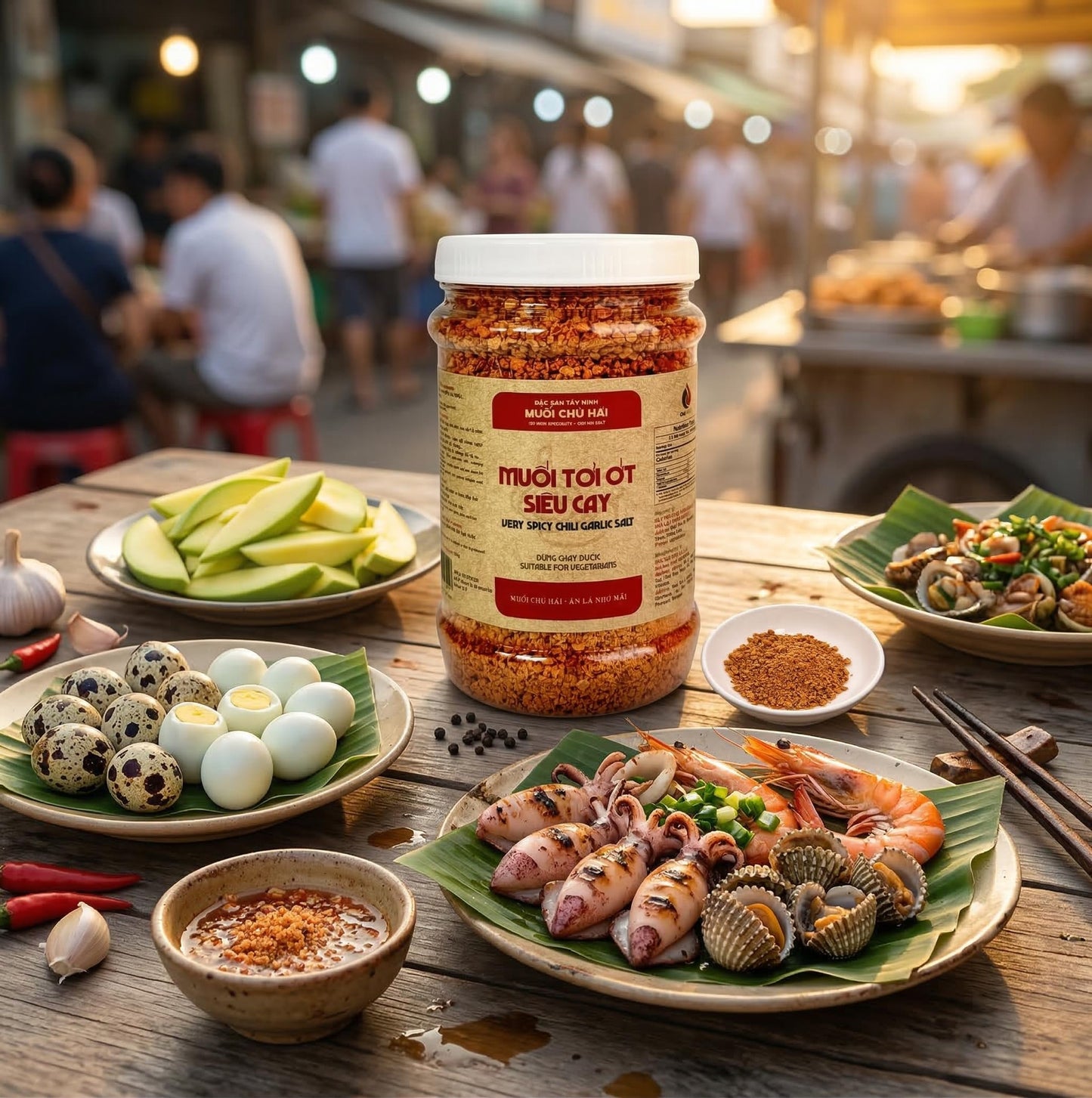 Muoi chu hai - Uncle Hai’s Premium Chili Garlic Sauce: Spicy Hot Sauce from Vietnam, Blend of Peppers & Garlic Salts - Made for Cooking, Delicious on