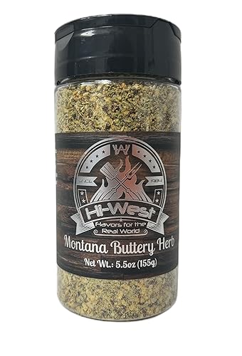 Hi?West Montana Buttery Herb BBQ Seasoning Rub - 5.5 oz Shaker Jar | Garlic, Onion, Butter Flavor, Parsley & Red Bell Pepper | Savory Herb Rub