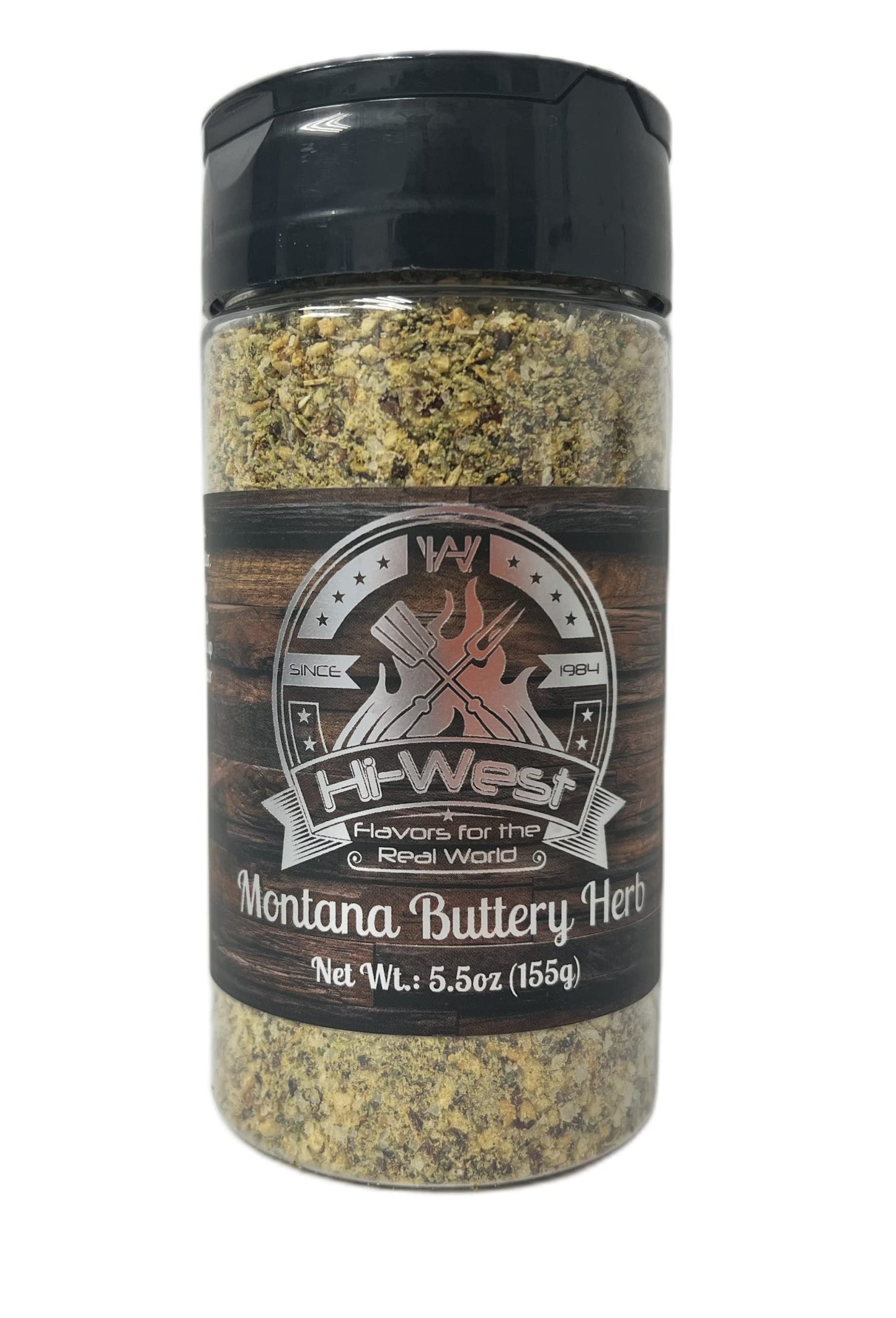 Hi?West Montana Buttery Herb BBQ Seasoning Rub - 5.5 oz Shaker Jar | Garlic, Onion, Butter Flavor, Parsley & Red Bell Pepper | Savory Herb Rub