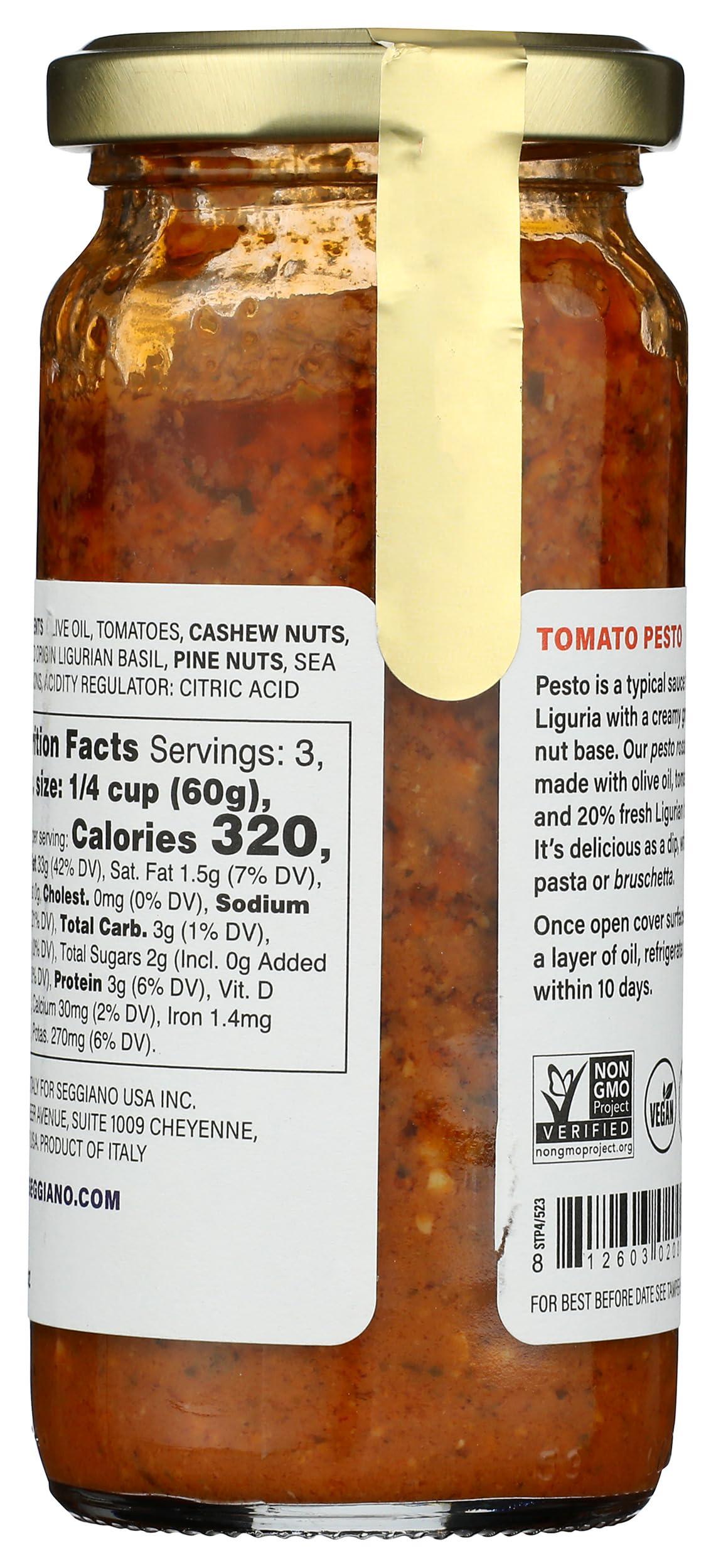 Seggiano Tomato Basil Pesto, 7.1 OZ