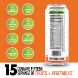 FrUve Super Water | Cantaloupe Cucumber Flavor | 12 16oz Cans | Healthy Drink | Zero Sugar | Low Calorie Drink | Powerful Antioxidants | Boosts Immune