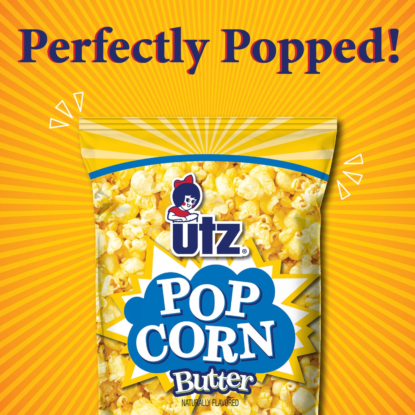 Utz Butter Popcorn - 14 Count, 2.5 oz Bags - Classic Buttery Flavor and Light Crunch - Snack Pack for Movie Nights, Lunches, and On-the-Go Snacking