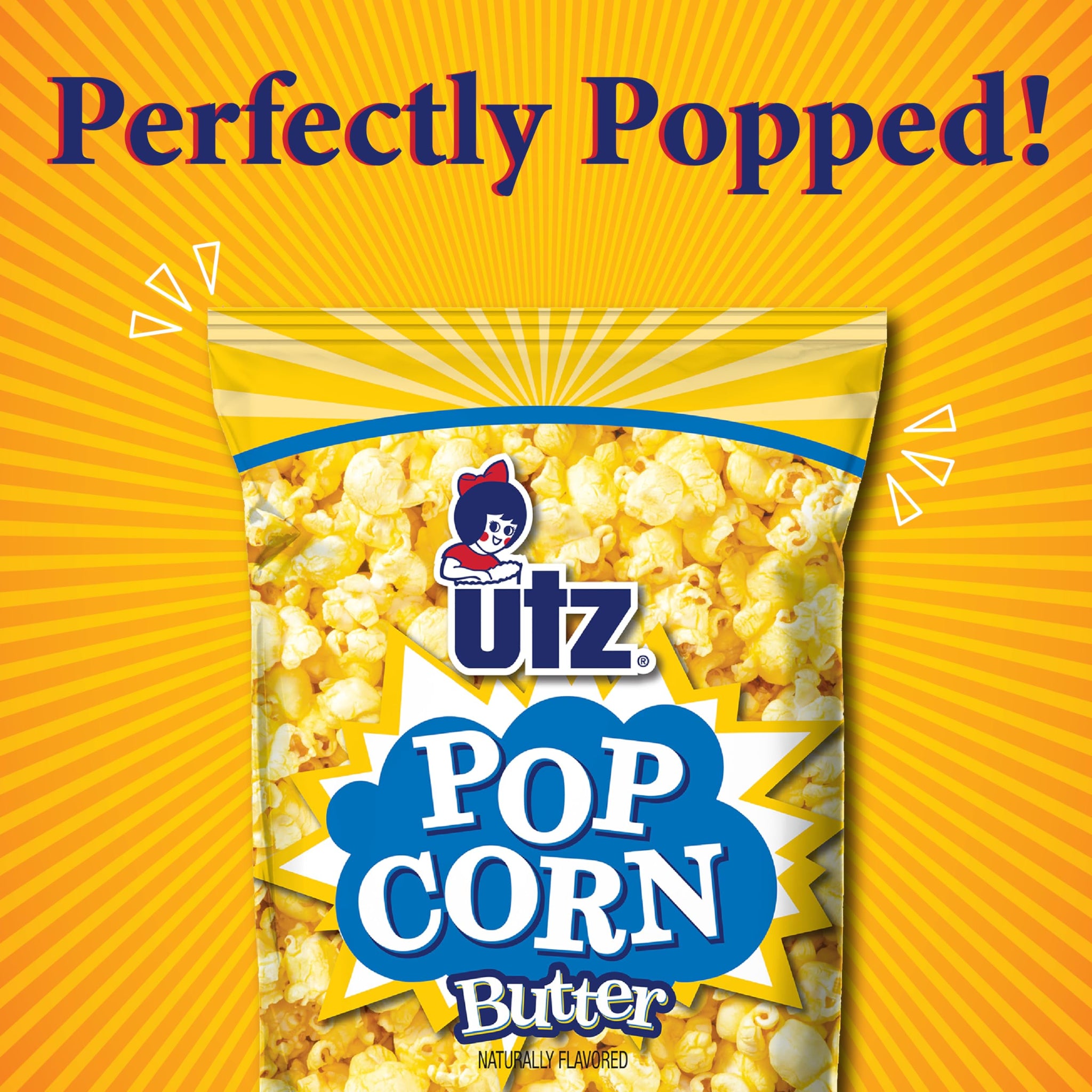 Utz Butter Popcorn - 14 Count, 2.5 oz Bags - Classic Buttery Flavor and Light Crunch - Snack Pack for Movie Nights, Lunches, and On-the-Go Snacking