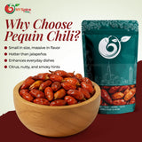 NY Spice Shop Chili Pequin Whole Dried - 1 Pound Dry Pequin Chili Pods - Whole Mexican Pequins Pepper & Mild Red Hot Pepper For Cooking, Sauces, Soups