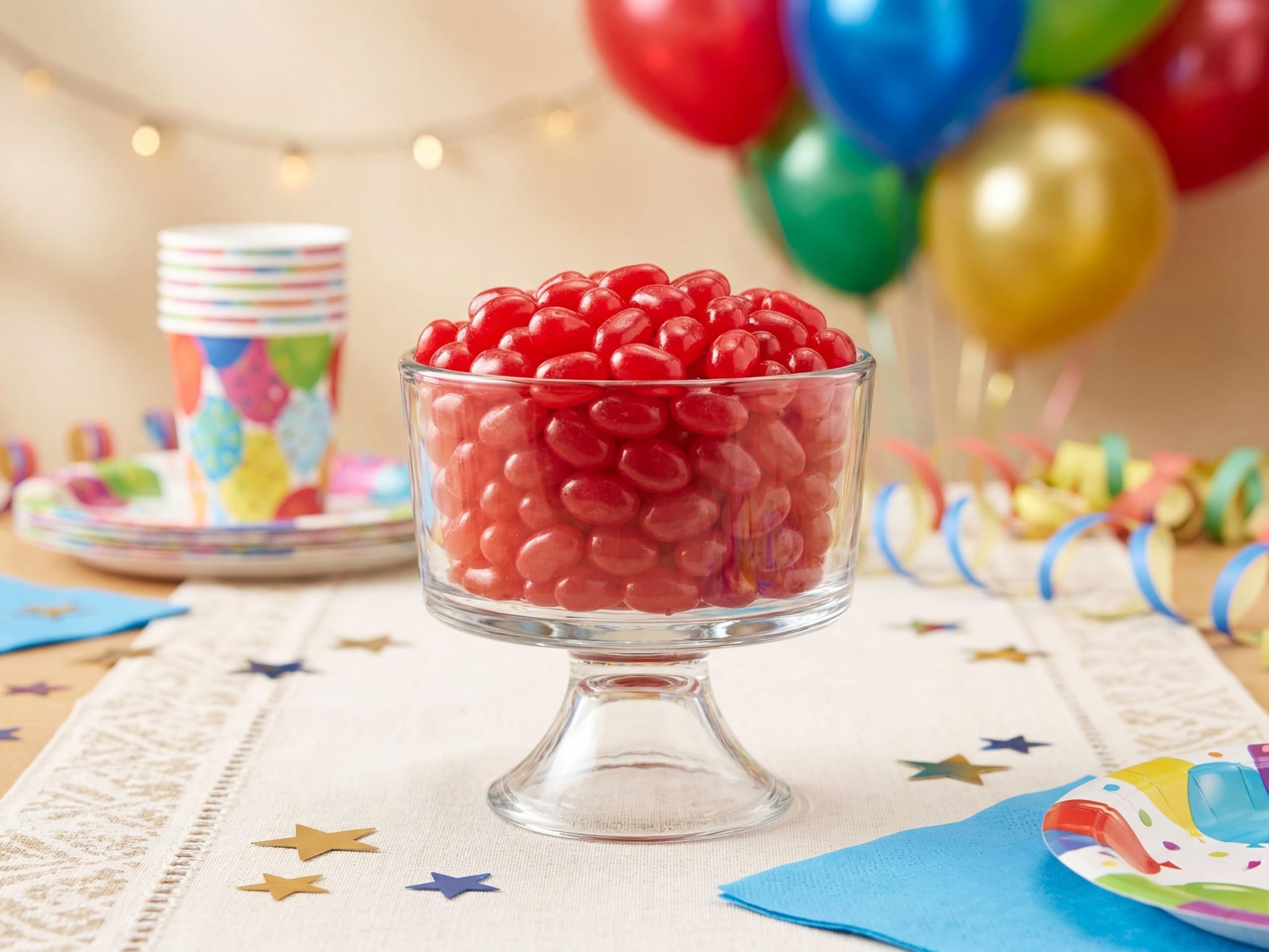 Jumbo Cinnamon Jelly Beans 2 lbs - Spicy Sweet Flavor, Large Gourmet Jellybeans, Chewy Bulk, Bright Red for Buffets, Candy Dish, Baking, Holidays