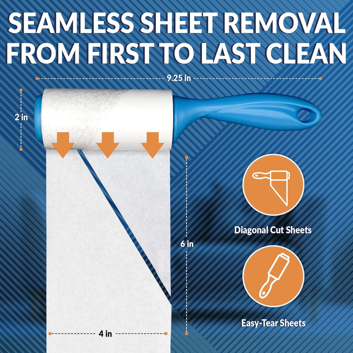 Reli. Lint Rollers for Pet Hair Extra Sticky, 540 Sheets Total [Refills] | Dog & Cat Hair Remover | 6 Refill Rolls, 90 Sheets Per Roll | Lint Remover