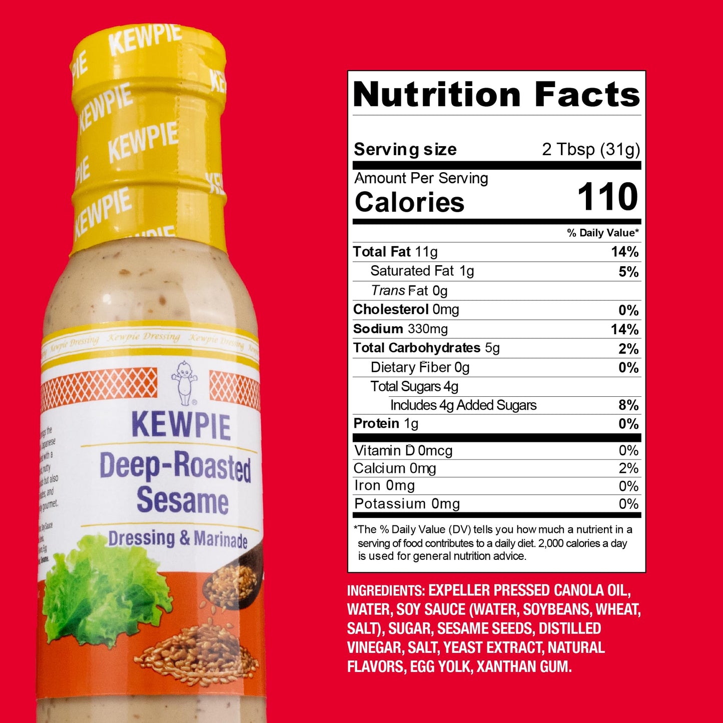 KEWPIE Deep?Roasted Sesame Dressing & Marinade, Rich Roasted Traditional Japanese-Style, Kosher Certified Condiment, Creamy, Bold Umami Flavor
