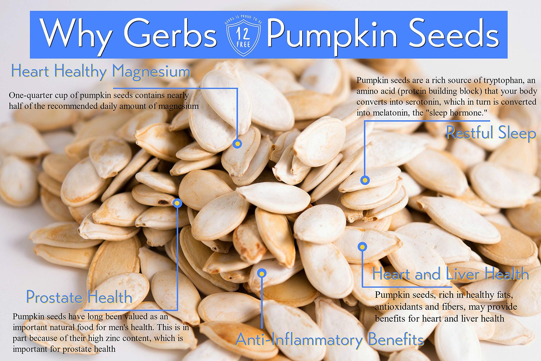 Sea Salted Roasted Pumpkin Seeds in Shell by Gerbs - 4 LBS - Top 11 Food Allergen Free & Non GMO - Premium Whole Pepitas, Product of USA