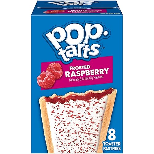 Pop-Tarts Toaster Pastries, Breakfast Foods, Kids Snacks, Value Pack, Frosted Raspberry (8 Pop-Tarts)
