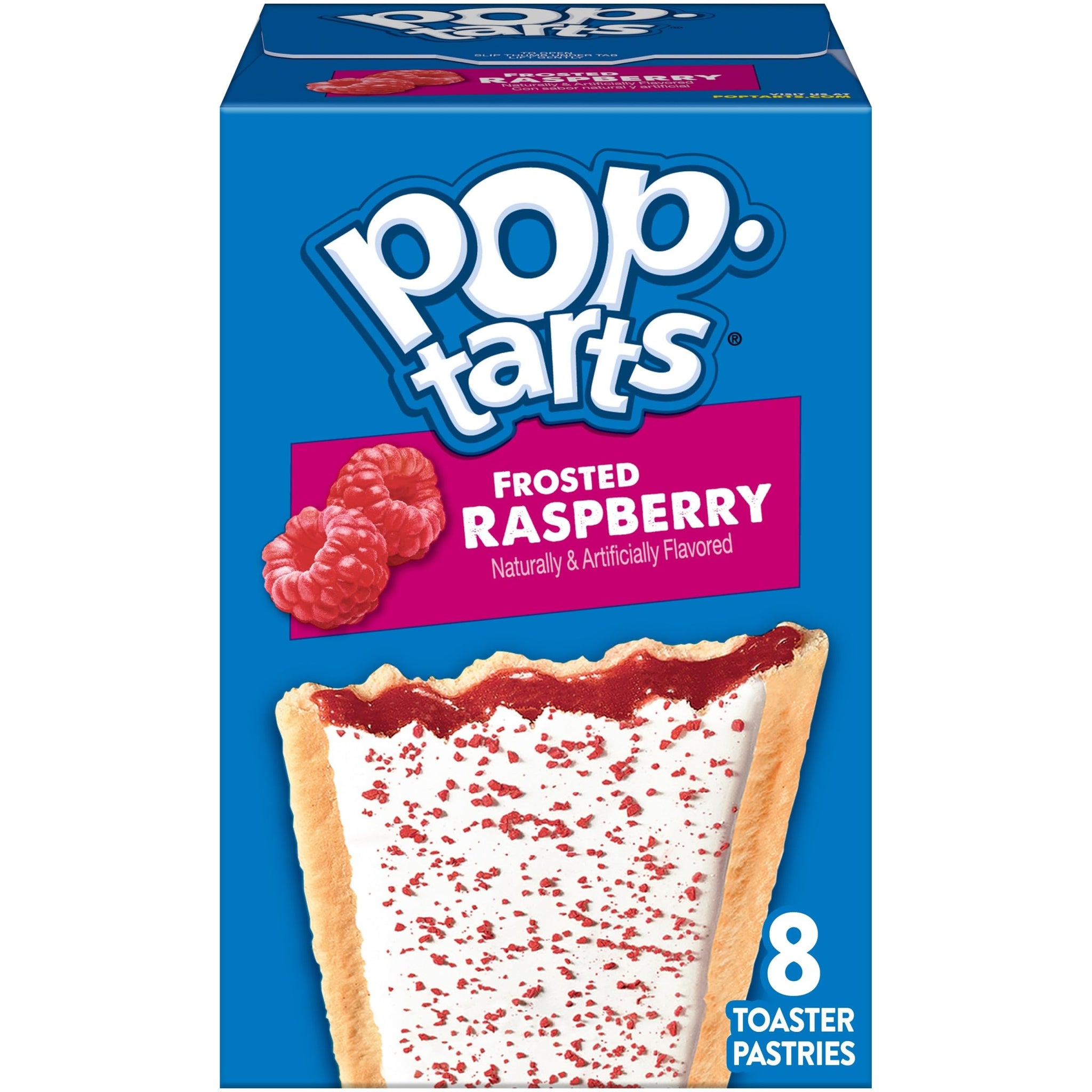 Pop-Tarts Toaster Pastries, Breakfast Foods, Kids Snacks, Value Pack, Frosted Raspberry (8 Pop-Tarts)