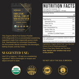 Organic Monk Fruit Extract Powder 4.5 oz - Pure Monk Fruit Sweetener, No Erythritol, Zero Calorie Sugar Substitute for Coffee, Tea & Baking (412