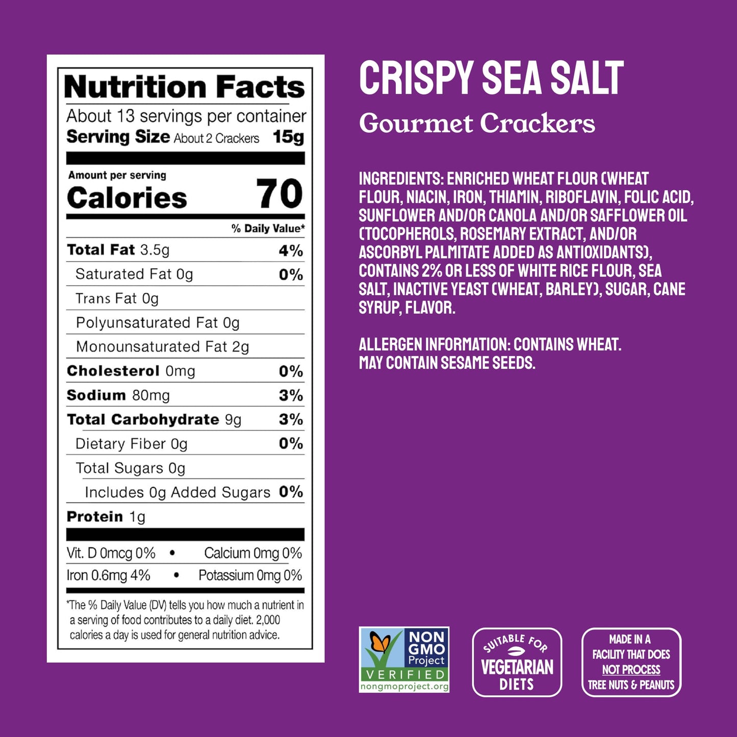 Milton's Craft Bakers Gourmet Crackers Variety Bundle (Multi-Grain, Everything, Crispy Sea Salt) - Non-GMO Project Verified, All Natural Ingredients