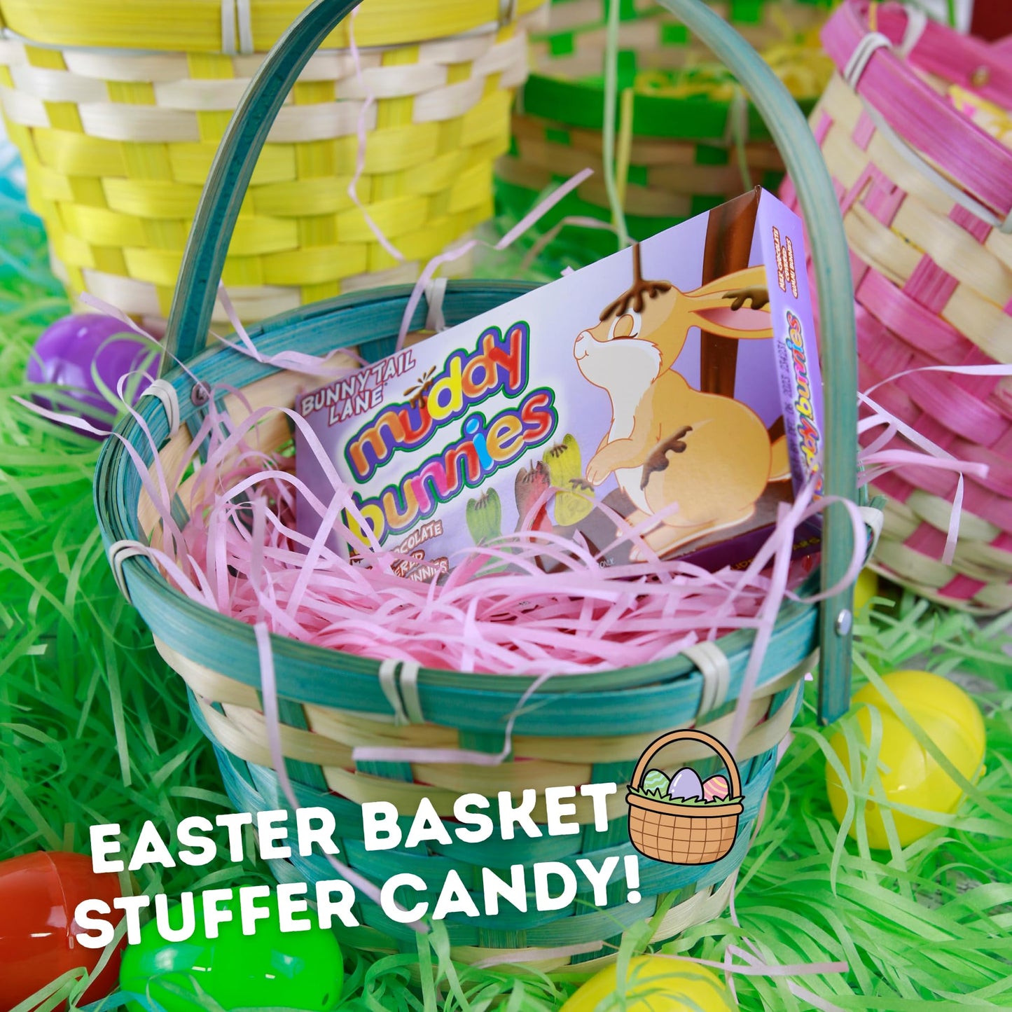 Muddy Bunnies Boxes, Milk Chocolate Covered Gummies, Easter Basket Stuffer Candy, 3.1 Ounces (Pack of 3)