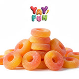 Sour Peach Rings Gummy Candy, Halal Candy Bulk 2 Pound Bag | Sweet & Tangy Gummy Peach Rings | Peach Ring Candy for Parties, Candy Buffets, Goodie