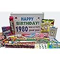 RETRO CANDY YUM ~ 1980 46th Birthday Ideas ~ Retro Decade 80s Candy Gag Gift Basket Box Assortment From Childhood ~ Milestone Birthday Gifts