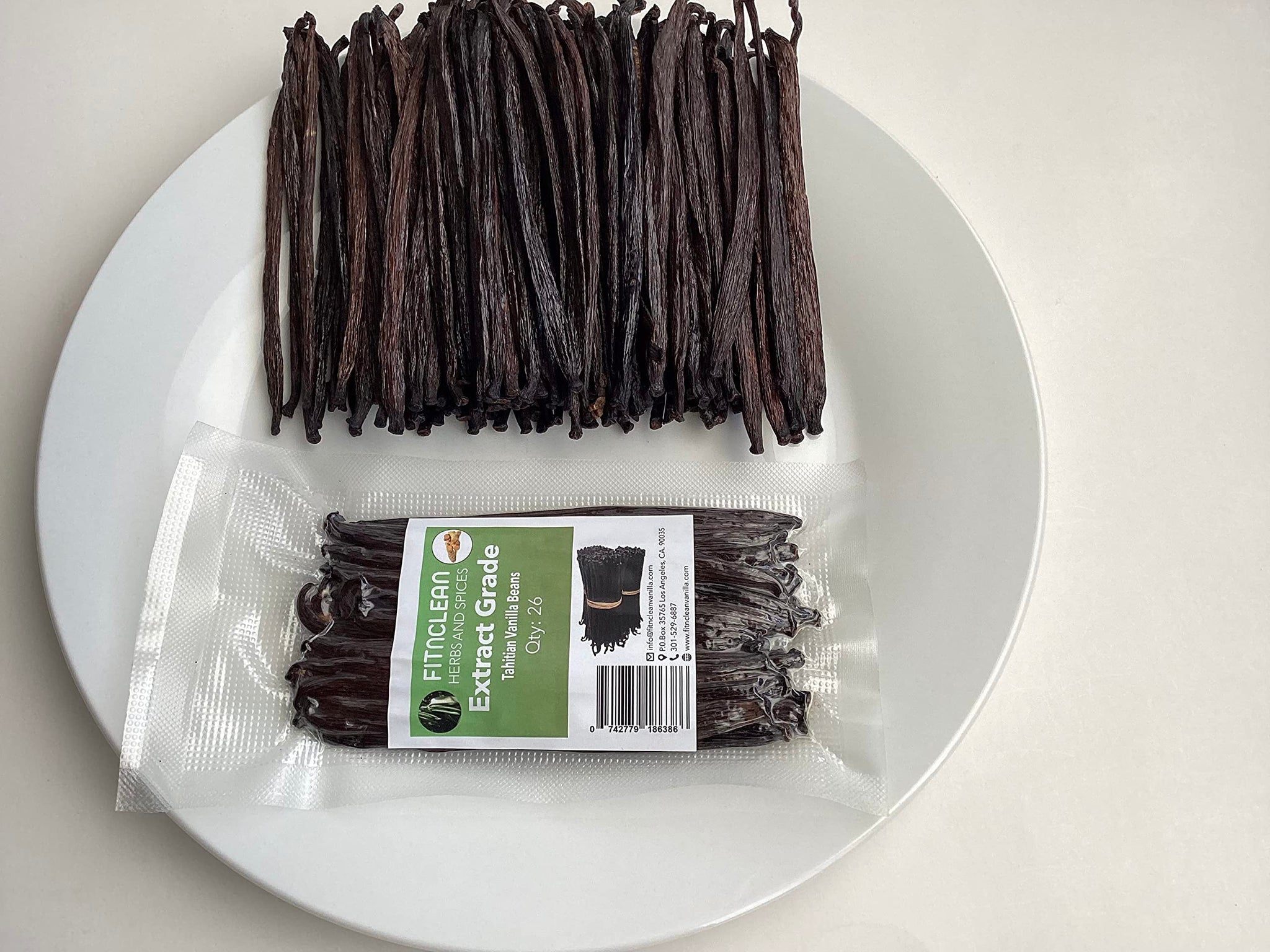 26 Tahitian Vanilla Beans Grade B Extract Exclusive Bulk|4"-5" Whole Natural Raw NON-GMO PODS by FITNCLEAN VANILLA