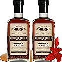 Bourbon Barrel Aged Maple Syrup, Gluten Free Maple Syrup Grade A Amber Rich Taste in Sustainable 12 oz. Glass Bottles, American Made Maple Syrup