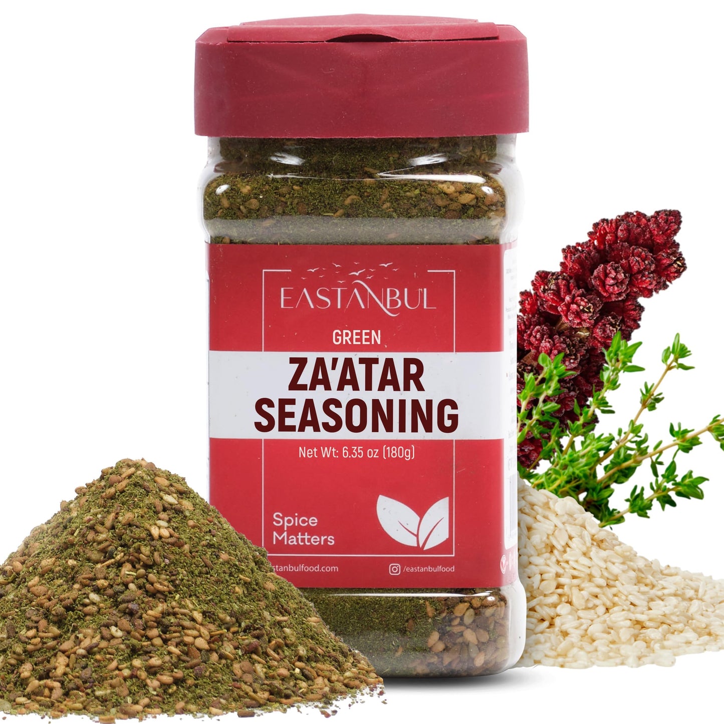 Eastanbul Zaatar Seasoning, 6.35oz, Real Za'atar,%100 Natural, Zaatar Spice from Middle Eastern Spices, Perfect for Mediterranean Seasoning Blends