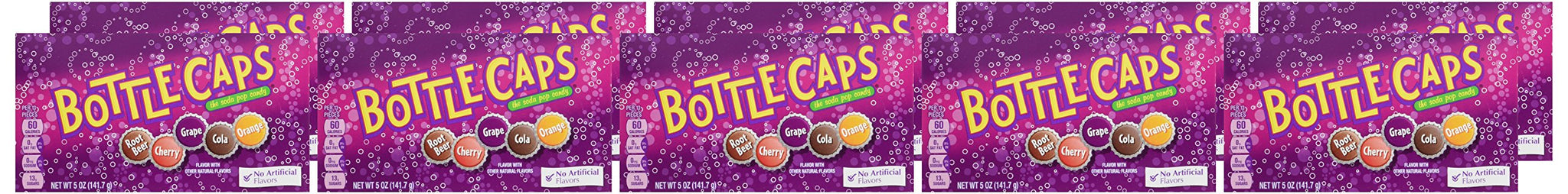 Wonka Bottle Caps, Fizzy Hard Candy, 5 Ounce Theater Candy Boxes (Pack of 10)