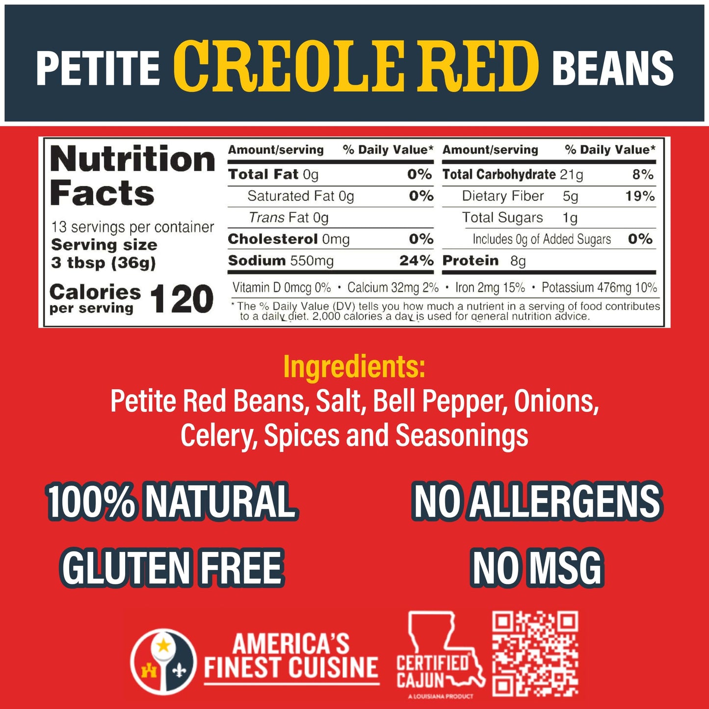 Seasoned Petite Red Beans 16 oz Ragin Cajun (Pack of 6)