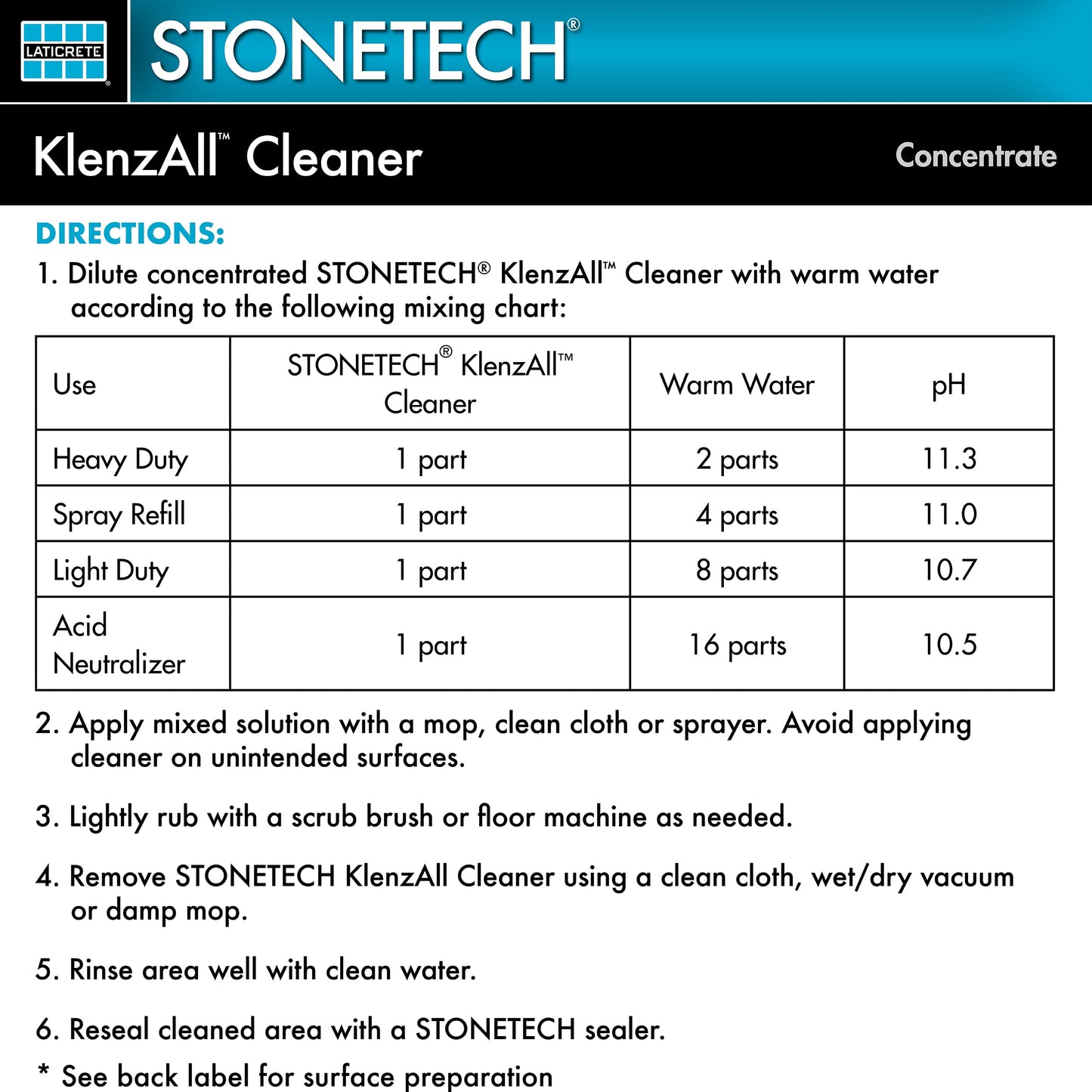 STONETECH KlenzAll Heavy Duty Cleaner for Stone & Tile 1 Quart