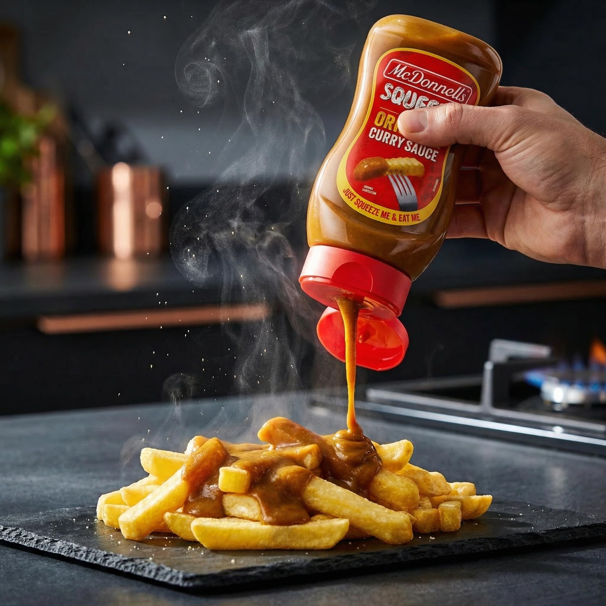 Mcdonnells Curry Sauce - Original Squeeze Curry Sauce 12.35 oz Bottles - Mcdonnells for Easy Meals and Dips - 3 Pack with a Random Item
