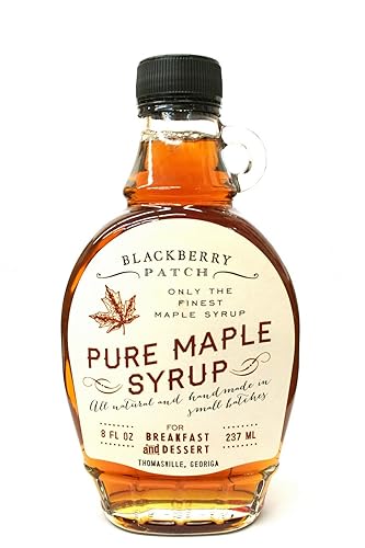 Pure Maple Syrup - Blackberry Patch Syrups 3 Ingredients 8 oz Bottle - Perfect on Pancakes, Waffles & French Toast, Great Dessert Topping (Pure Maple