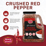 Crushed Red Pepper Flakes 4 LB Bulk Jar (64 Oz) - All Natural, Pure, Chilli Flakes Hot Pepper, Great on Pasta and Pizza by Spicy World - Can Also Be
