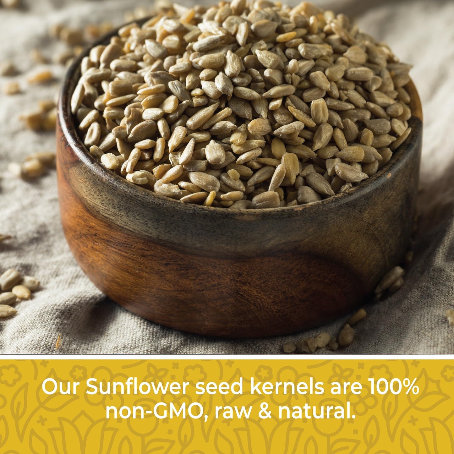 Sunflower Seeds Raw 2lbs - Unsalted Sunflower Seeds to Eat - Shelled Sunflower Seeds Bulk - Sun Flower Seeds for Eating - Sunflower Kernels - Raw