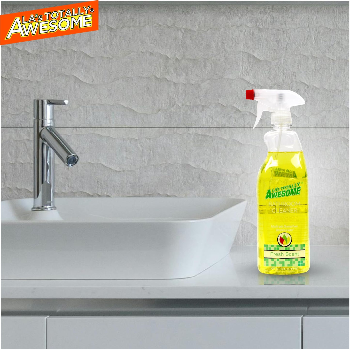 La's Totally Awesome Bathroom Cleaner, Removes Soap Scum & stubborn stains Plant-Derived Formula, 32 Fl Oz (Pack of 3)