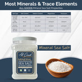 All Goods Mineral Coarse Grain Sea Salt, 4 LB. Natural Mineral Salt from Mexico, Unrefined, Hand-Harvested, 90+ Essential Minerals, Kosher, 30% Low