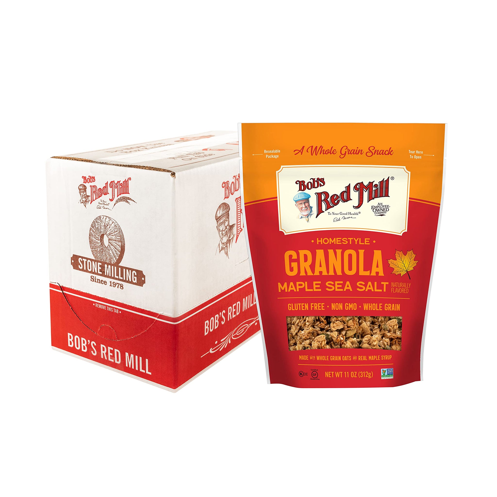 Bob's Red Mill Pan-Baked Granola Maple Sea Salt, 11 Ounce (Pack of 2)