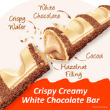 Kinder Bueno White Chocolate Bars with Hazelnut Filling, 30 Packs of 2, Bulk Chocolate Candy Bars for Game Day, Football Party Supplies, Snacks