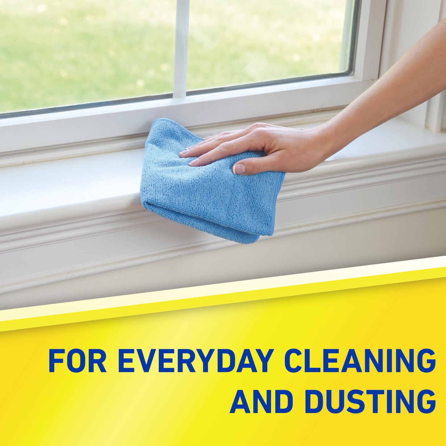Quickie Microfiber Cleaning Cloth 14 x 14 Inches Blue Pack of 24 Washable and Reusable Ideal for Multi-Surface Indoor/Outdoor Dusting and Polishing