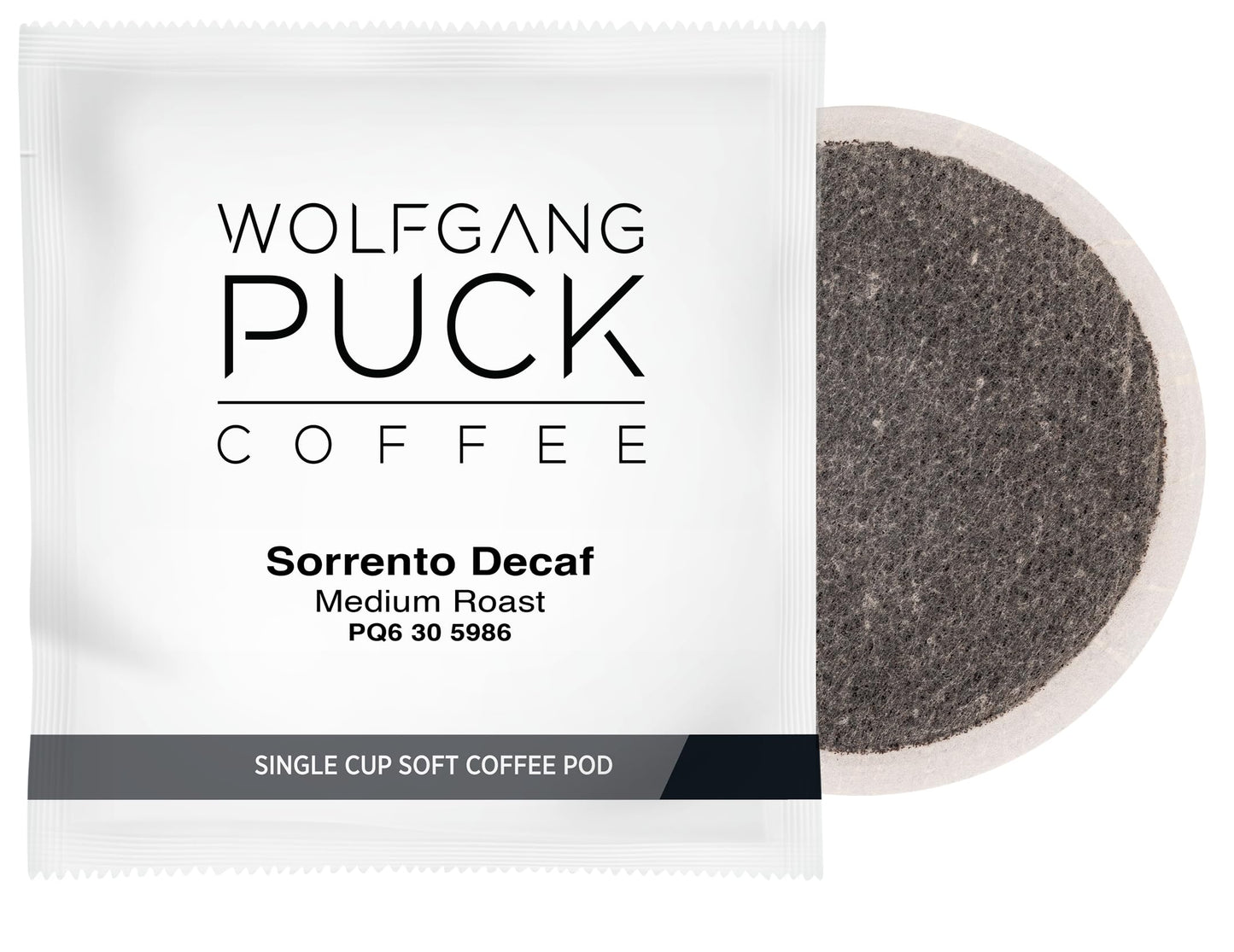 Wolfgang Puck Soft Coffee Pods, Sorrento Decaf, 9.5 Gram, 18 Count (Pack of 6)