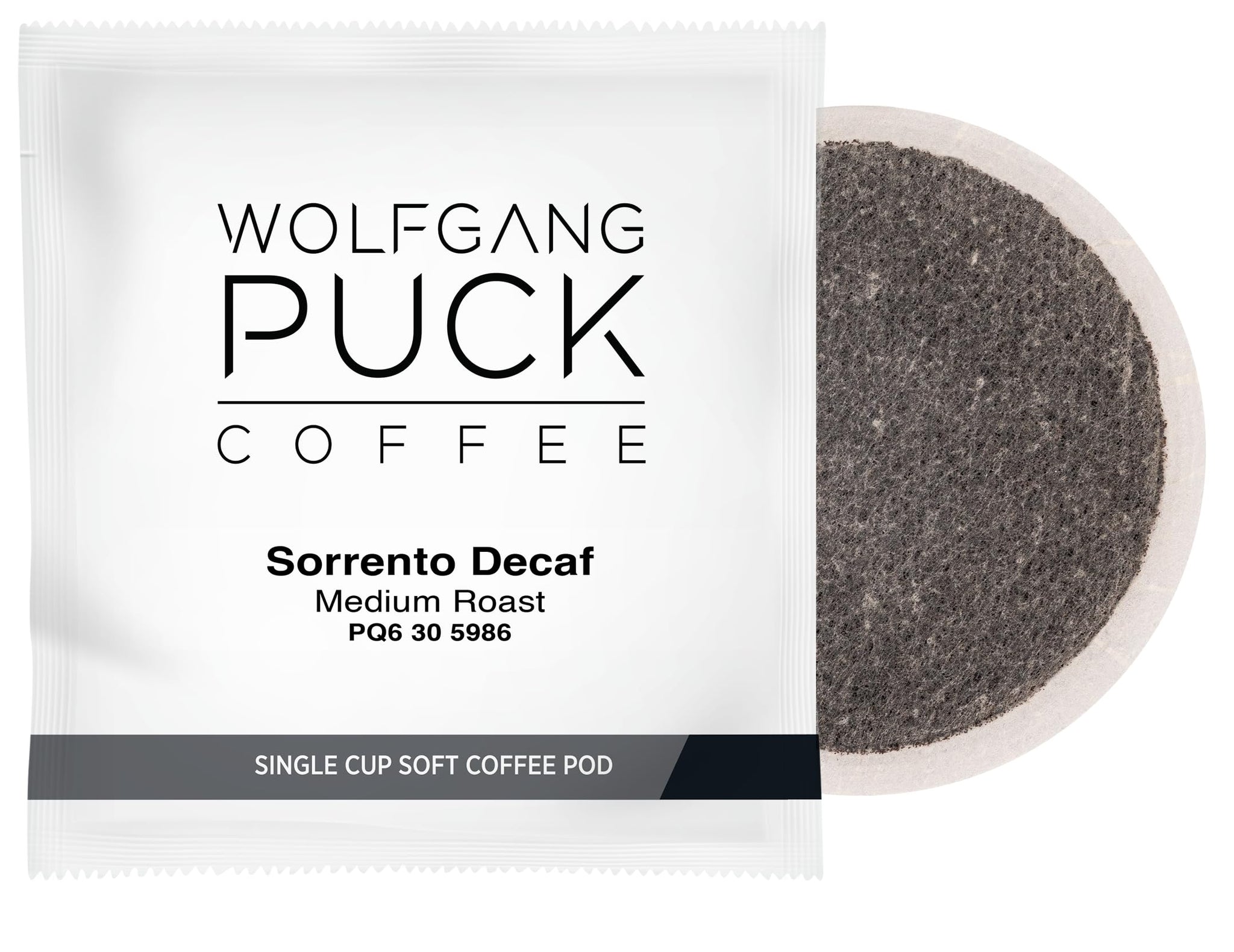 Wolfgang Puck Soft Coffee Pods, Sorrento Decaf, 9.5 Gram, 18 Count (Pack of 6)