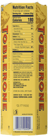 TOBLERONE SWISS MILK CHOCOLATE WITH HONEY AND ALMOND NOUGAT 6 X 100 G BARS by Toblerone
