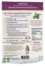 DelighTeas Tulsi Holy Basil Tea | Eco-Conscious Pyramid Tea Bags | Ayurvedic Tulsi, Ashwagandha Adaptogen Blend | USDA Organic, Caffeine Free, Kosher