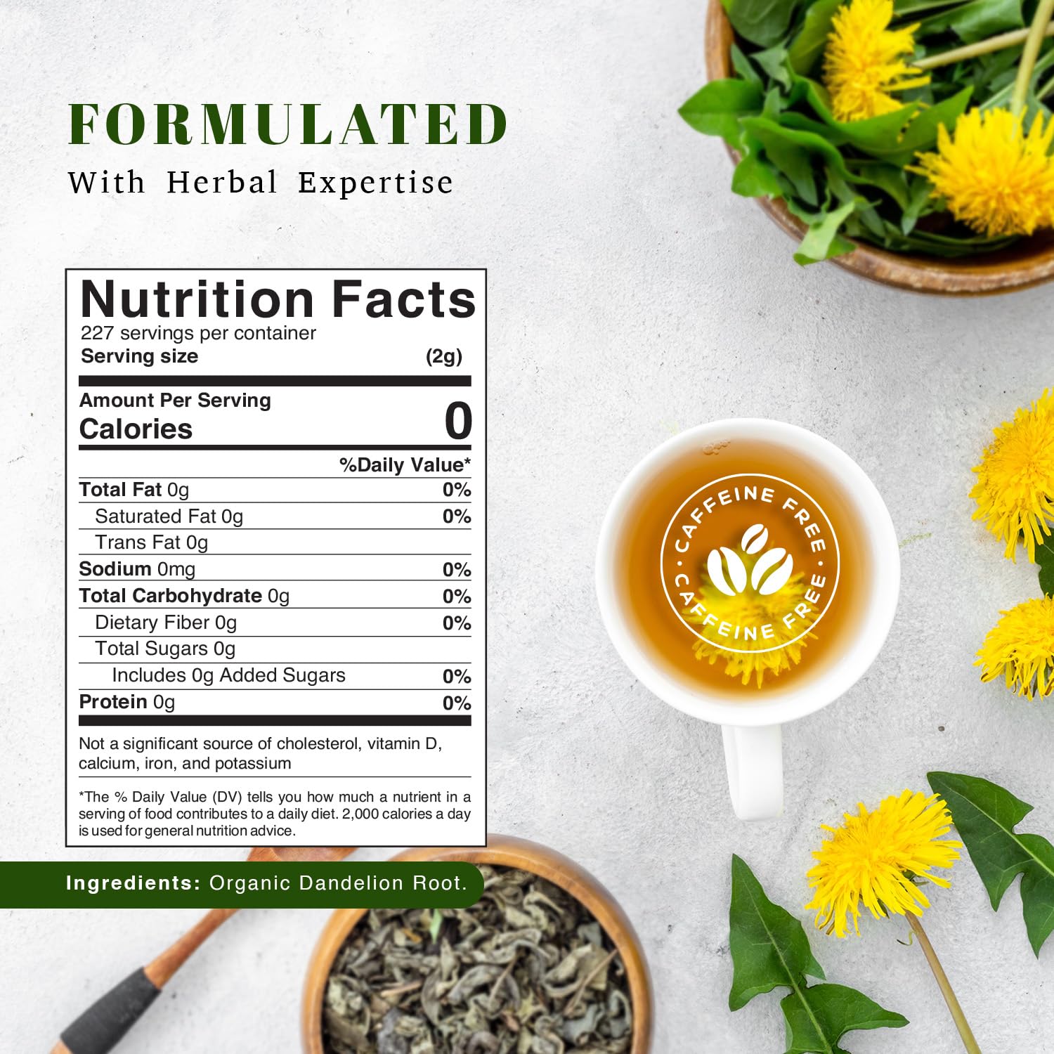 OxifyOrganic Dandelion Root Herbal Loose Tea- 16 oz (16 oz, Dandelion Root)