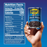 Bush's Canned Black Beans (Pack of 1), Good Source of Plant-Based Protein, Good Source of Fiber, Fat Free, Gluten Free, 15 oz