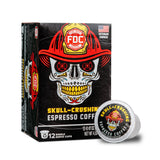 Fire Department Coffee - Gives Back to Firefighters - Skull Crushing Espresso Coffee Pods - Full-Bodied & Bold - Roasted in the USA - Premium Espresso