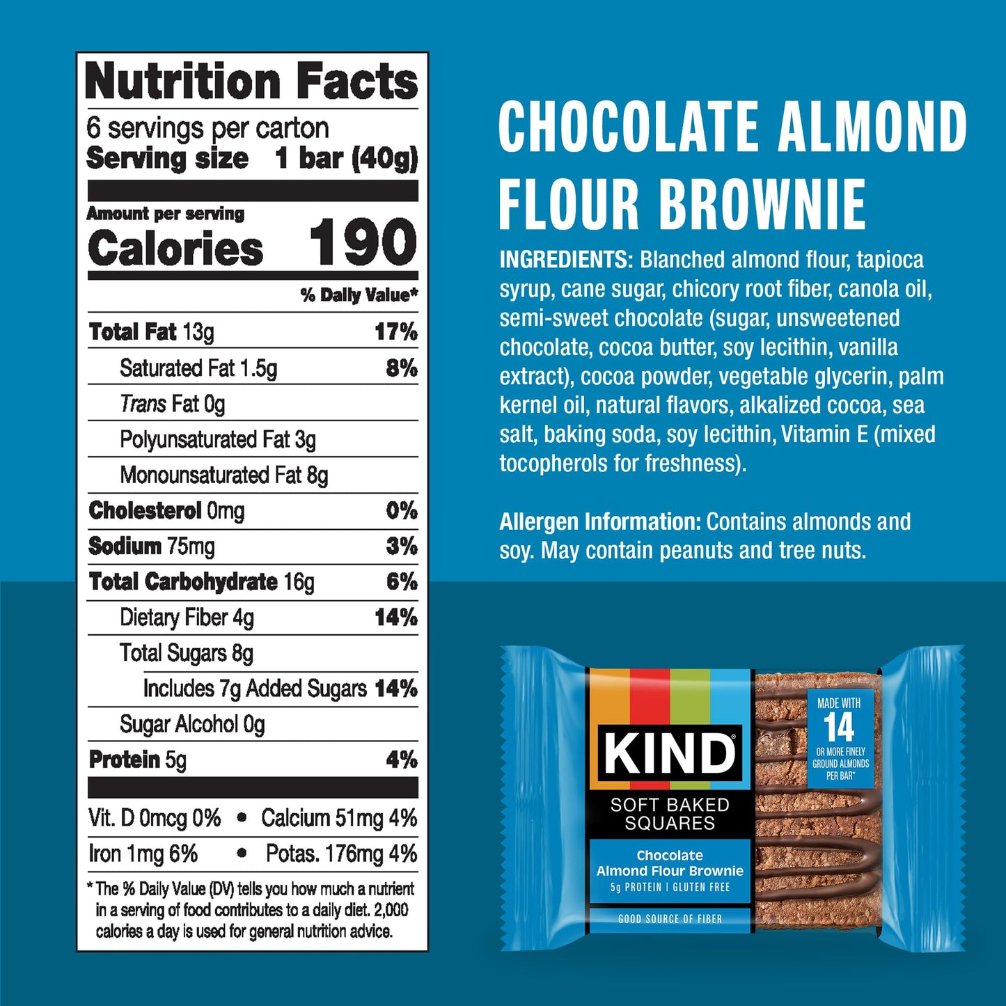 KIND Soft Baked Squares Variety Pack, Gluten Free, Healthy Snack Bars, Chocolate, Peanut Butter, Salted Caramel Almond, 5g Protein, 18 Count