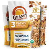 Grandy Organics Original Coconola - Certified Organic Grain Free Granola - 7g Protein - Gluten Free, Non GMO, Vegan & Paleo Friendly - Coconut
