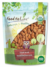 Food to Live Organic California Almonds, 5 Pounds - Non-GMO, Whole, Unsalted, Unroasted, Keto, Vegan Nuts in Bulk. Rich in Vitamin E. Snack. Great