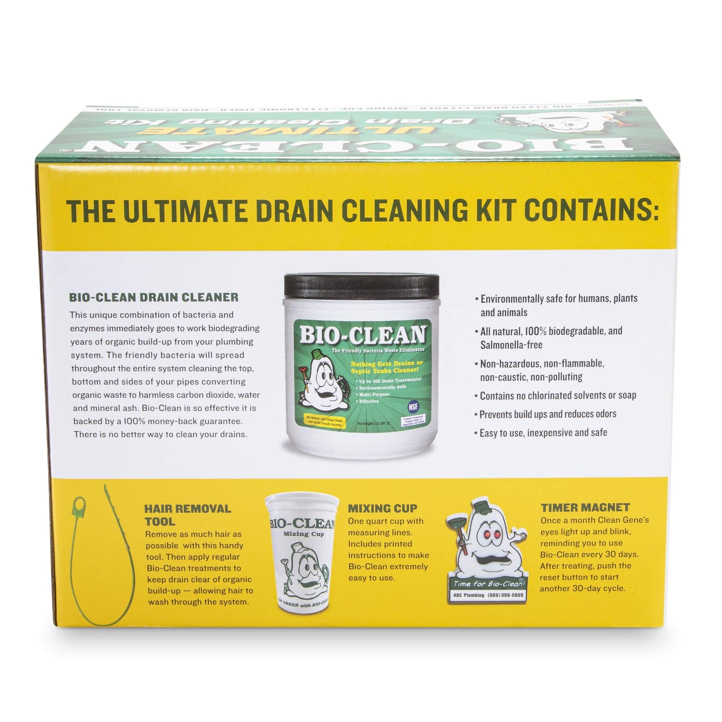 Bio-Clean Ultimate Drain Cleaning Kit Cleans Drains- Septic Tanks - Grease Traps All Natural and 100% Guaranteed No Caustic Chemicals! Removes fats