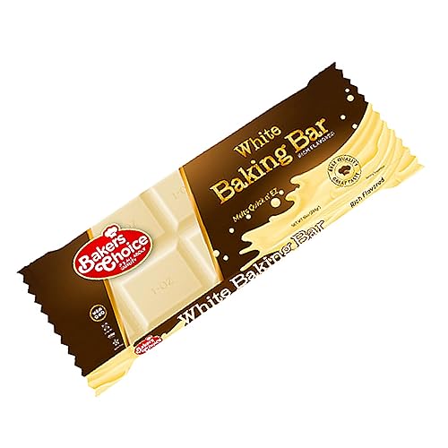 Baker's Choice White Baking Chocolate Bar - Microwaveable Chocolate Easy Melt Bar - Almond Bark Coating, Candy Coating - Kosher, Non-Dairy, Vegan and Non GMO - 10 oz (284g)