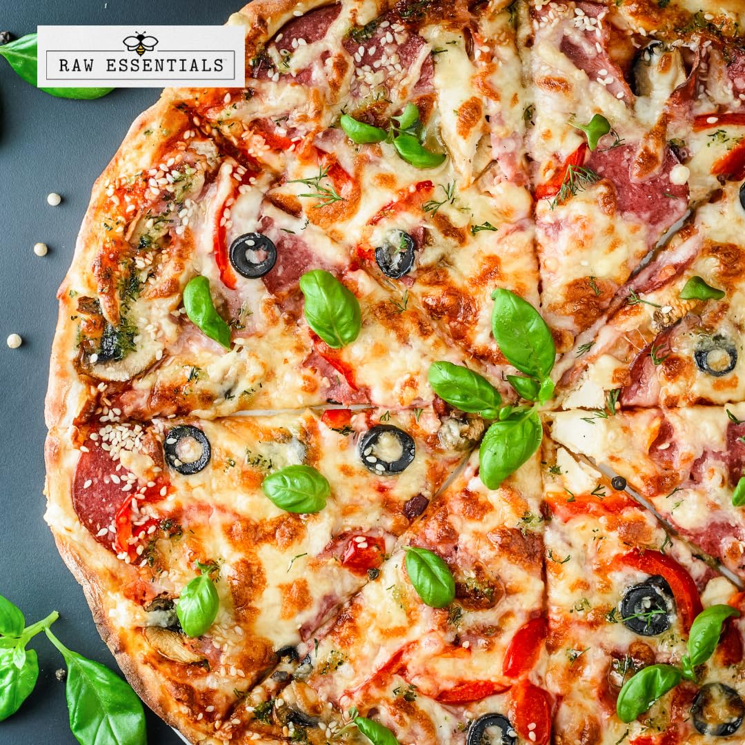 Raw Essentials Pizza Seasoning - Italian Seasoning - Cheesy Herb Blend - Great on Pizza, Pasta and Italian Delights - 6 oz