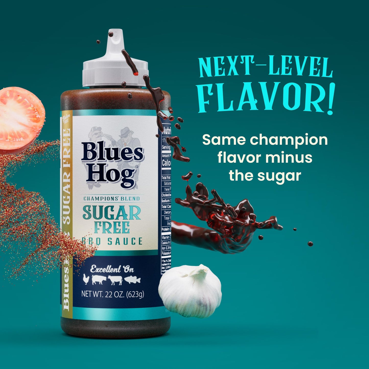 Blues Hog Sugar Free Champions’ Blend BBQ Sauce, No High Fructose Corn Syrup, Gluten-Free, Made in the USA, 22 oz